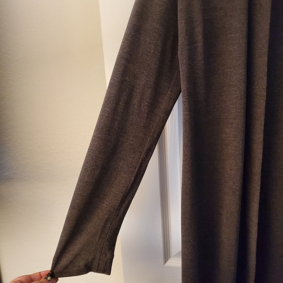 Sandra King Women’s Long Open Front Cardigan Sz M Heather Brown - Picture 6 of 6